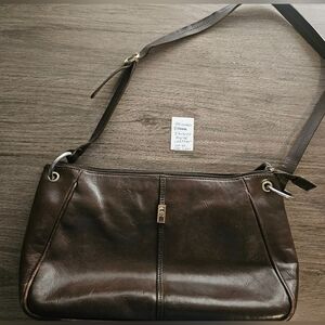 Etienne Aigner Dark Brown Leather Crossbody Bag